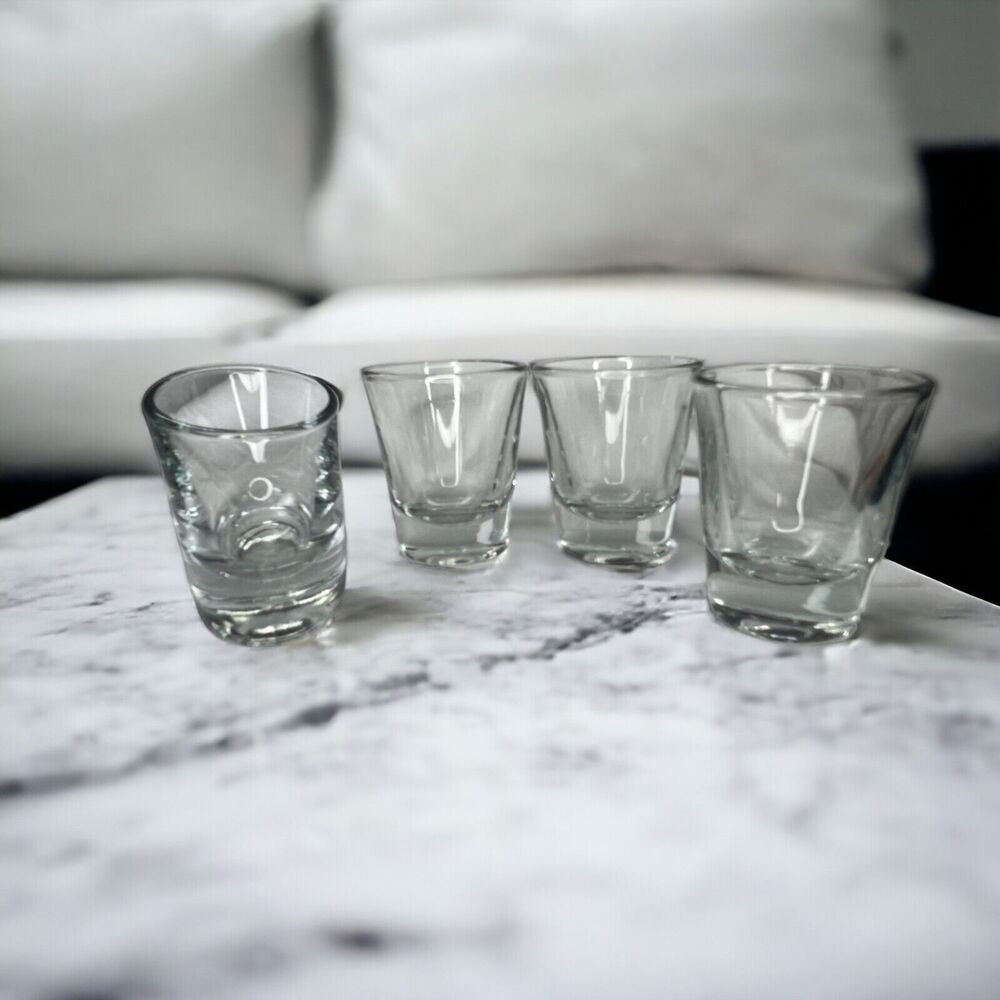 Shot Glass Clear 1.5 Oz with Heavy Base Set of 4 Barware